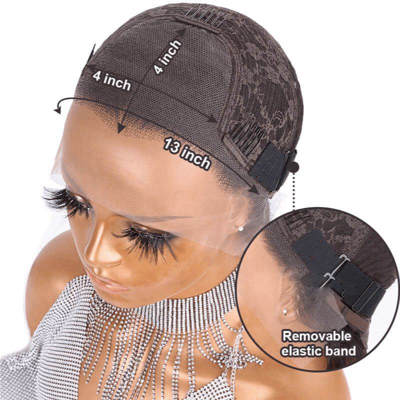 Brown Wave Bob Wig Glueless Human Hair Lace Front Wigs