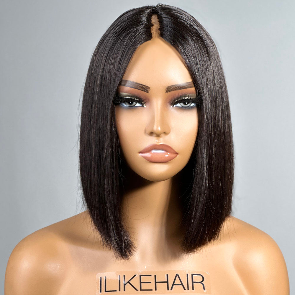 Thin Leave Out I Part Bob Wig Silky Straight