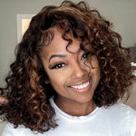 Blonde Higlights Water Wave 5x5 Lace Closure Wig