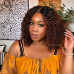 Wear & Go Fluffy Ombre Brown Jerry Curly 5x5 Lace Closure Wig