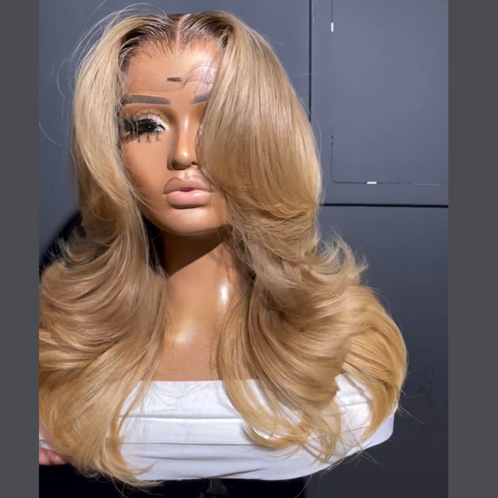 Blonde h.d top cream ombre lace front wig