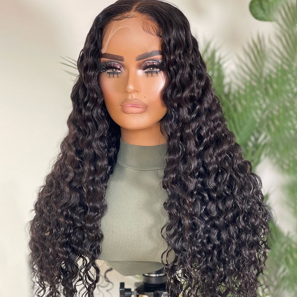 Deep Wave 5x5 Breathable Lace Closure Glueless Wig