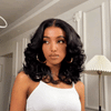 Glueless Layered Wavy Pre-cut With Curtain Bangs Lace Closure Wig