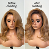 13x4 Lace Ombre Blonde Layered Cut Wavy Wig