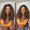 13x4 Lace Frontal Brown With Blonde Highlight Curly Wig