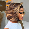 Blonde Highlights Rich Layered Volume Bob 5x5 Lace Wig
