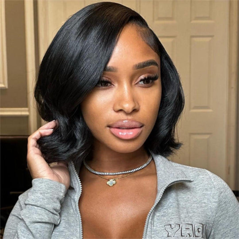 
            
                Load image into Gallery viewer, Short Brazilian Body Wave Human Hair Bob Lace Wig
            
        