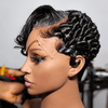 Retro Glam Curly Pixie 13x6 Lace Frontal Wig with Sculpted Side Sweep