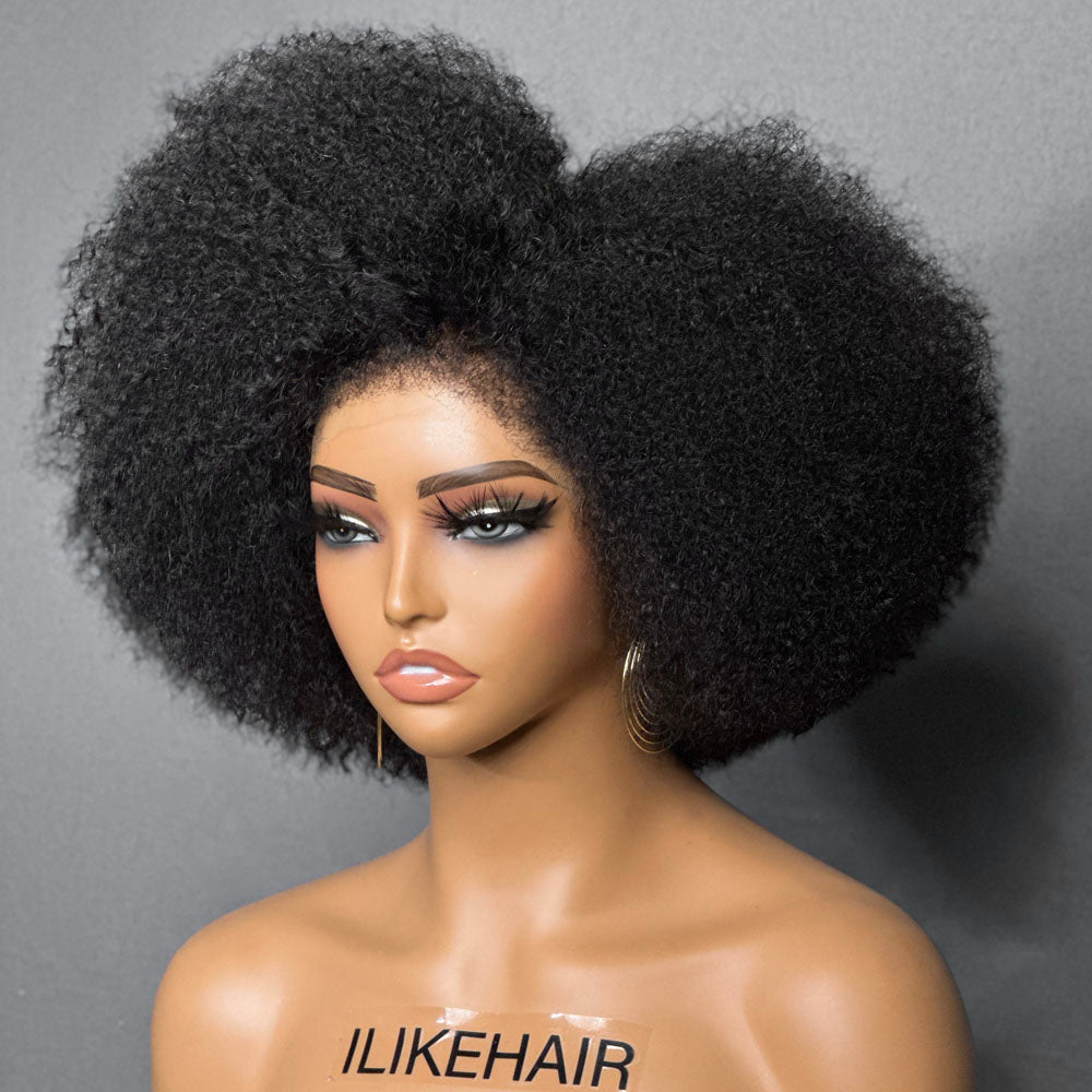 
            
                Load image into Gallery viewer, Afro Kinky Curly With Kinky Edges HD Lace Bob Wig
            
        