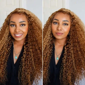 Beyonce Hairstyle Highlight Color Brown & Blonde Frontal Lace Wig