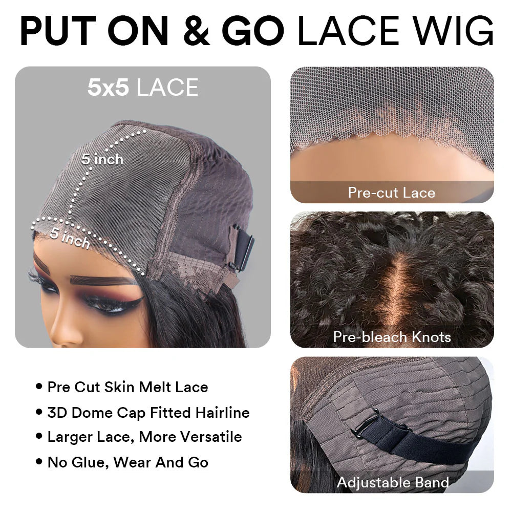 Natural Black with Blonde Highlight Body Wave 5×5 HD Lace Closure Wig