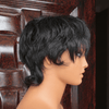 Chic Retro Full Lace Black & Brown Shaggy Wolfcut Pixie Cut Wig with Bangs