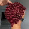 Modern Muse Burgundy Short Curly Pixie 13x6 Lace Wig with Sculpted Curls