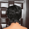 Chic Retro Full Lace Black & Brown Shaggy Wolfcut Pixie Cut Wig with Bangs