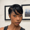 Sculpted Full Lace Short Pixie Wig with Side-Swept Bangs