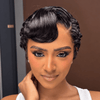 Vintage-Inspired Side Part Pixie Cut 13x4 Lace Wig with Molded Waves