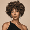 Natural Dark Brown Afro Curly Short Wig 100% Human Hair