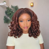 Luxury Reddish Brown Bouncy Curls 13x4 Lace Wig With 4C Kinky Edges