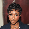 Vintage Glam Full Lace Short Finger Wave Pixie Cut Wig with Side Part