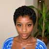 Vintage Full Lace Short Bouncy 3B Curly Pixie Wig With Side Part