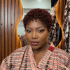 Beginner-friendly Black & Burgundy Short Curly Pixie Wig