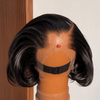 Medium-Length M-Shaped Bob Wig 13x4 Lace Natural Black 100% Human Hair