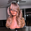 Long Layered Body Wave 7x5 Lace Closure Wig with Side-Swept Bangs