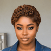 Full Lace Short Finger Waves Curly Pixie Wig With Baby Hair