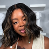 Wavy Human Hair Wig Natural Black with Blonde Highlights 5x5 Lace Closure