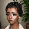 Soft Glam Full Lace Short Curly Afro Pixie Wig for Summer Wear