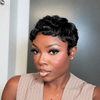 Vogue Full Lace Short Water Wave Pixie Wig with Bangs
