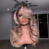 Long Layered Body Wave 7x5 Lace Closure Wig with Side-Swept Bangs