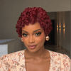 Modern Muse Burgundy Short Curly Pixie 13x6 Lace Wig with Sculpted Curls