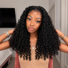 Natural Black Curly Lace Front Human Hair Wig with Realistic Hairline