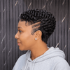 Edgy Double Lines Full Lace Short Curly Pixie Cut Wig with Baby Hair