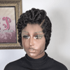 Saloon Look Full Lace Side Part Short Curly Pixie Wig With Laid Edges