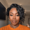 Wet Look Side-Swept Curly Pixie 13×6 Half Lace Wig with Drawstring