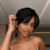 Textured Layered Cut 5×5 Lace Short Pixie Wig with Wispy Bangs