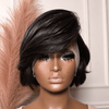 Chic Side-Part Pixie Bob 13×4 Lace Front Wig with Swoop Bangs