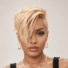 Modern Style Full Lace Shaved Side Pixie Wig with Long Bangs