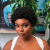 Short Curly Afro Wig 13x4 Lace Frontal Natural Black Human Hair