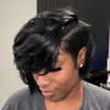 Elegant Short Layered Wavy Bob 13x4 Lace Front Wig with Side-Swept Bangs