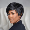 Realistic Trendy Layered Pixie Cut Short Wigs with Bangs