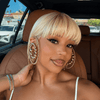 Y2K Ice 613 Blonde Sleek Pixie Straight Bob Wig with Wispy Bangs