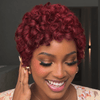 Modern Muse Burgundy Short Curly Pixie 13x6 Lace Wig with Sculpted Curls