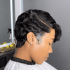 Throw On & Go Sleek Shine Full Lace Pixie Cut Wig with Side-Part Bangs