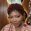 Beginner-friendly Black & Burgundy Short Curly Pixie Wig