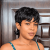 Chic Retro Full Lace Black & Brown Shaggy Wolfcut Pixie Cut Wig with Bangs