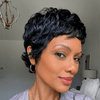 Beginner Friendly Natural Black 90s Bixie Short Hair Wavy Wig