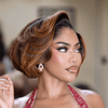 Natural Black to Chestnut Ombre Layered Bob 13x4 Lace Frontal Wig Human Hair
